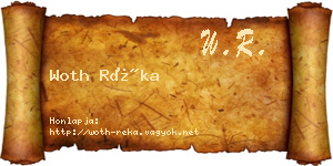 Woth Réka névjegykártya